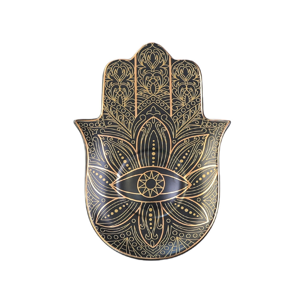 Wholesale Entrance Black Buddha's Hand Ceramic Jewelry Storage Box
